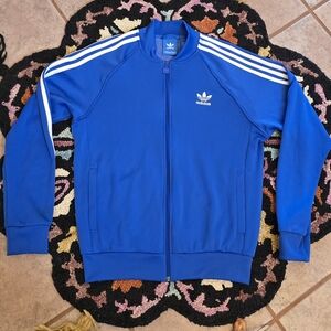 🔥🔥Adidas Royal Blue Track Jacket with White Stripes🔥🔥Size M